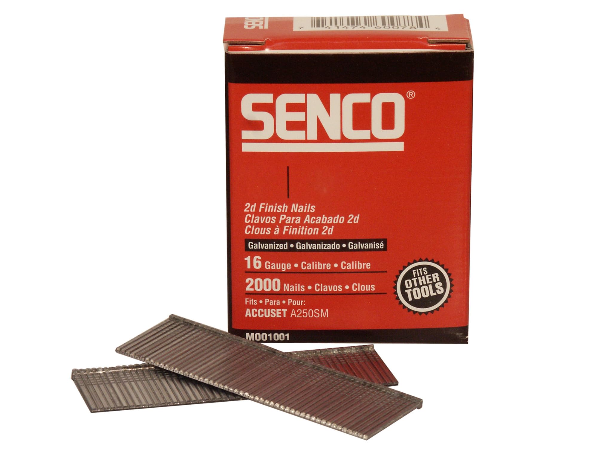 SENCO RX17EAA 1.6×38mm Galvanised Brad Nails – 16 Gauge Smooth Shank - Medium Head - Sharp Chisel Point - Glue‑Collated Carbon Steel - 2000pcs for Furniture - Cabinets - Trim & DIY