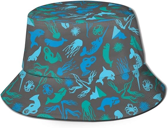 Sea Otter Mini Sombrero de Cubo con Estampado Divertido Creativo