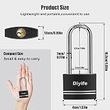 Diyife Padlock with Keys 40mm Long Shackle Aluminum Waterproof Weatherproof view 4