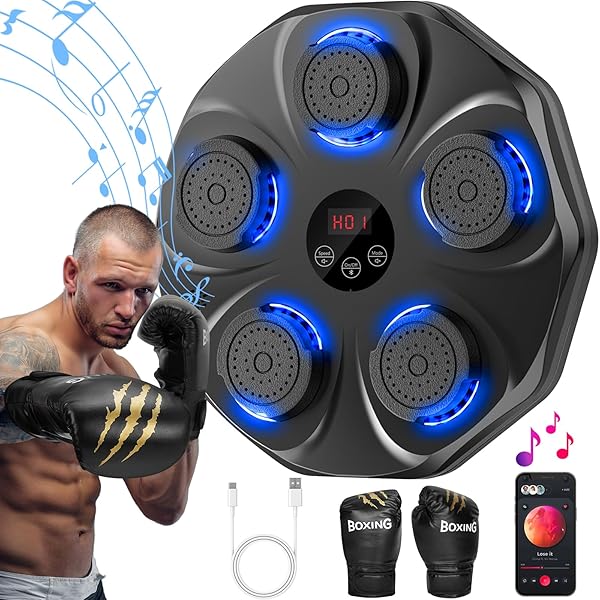 TGLLM MUSIC BOXING MACHINE, INTERACTIVE PUNCHING TRAINER WITH...