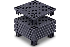 Geelin 6 Pcs Plastic Pallets for Basement Storage Lightweight Waterproof Floor Pallet Nestable Interlocking Storage Pad with Breathable Grids for Restaurant Shop Warehouse (15.8 x 15.8 x 3.9")