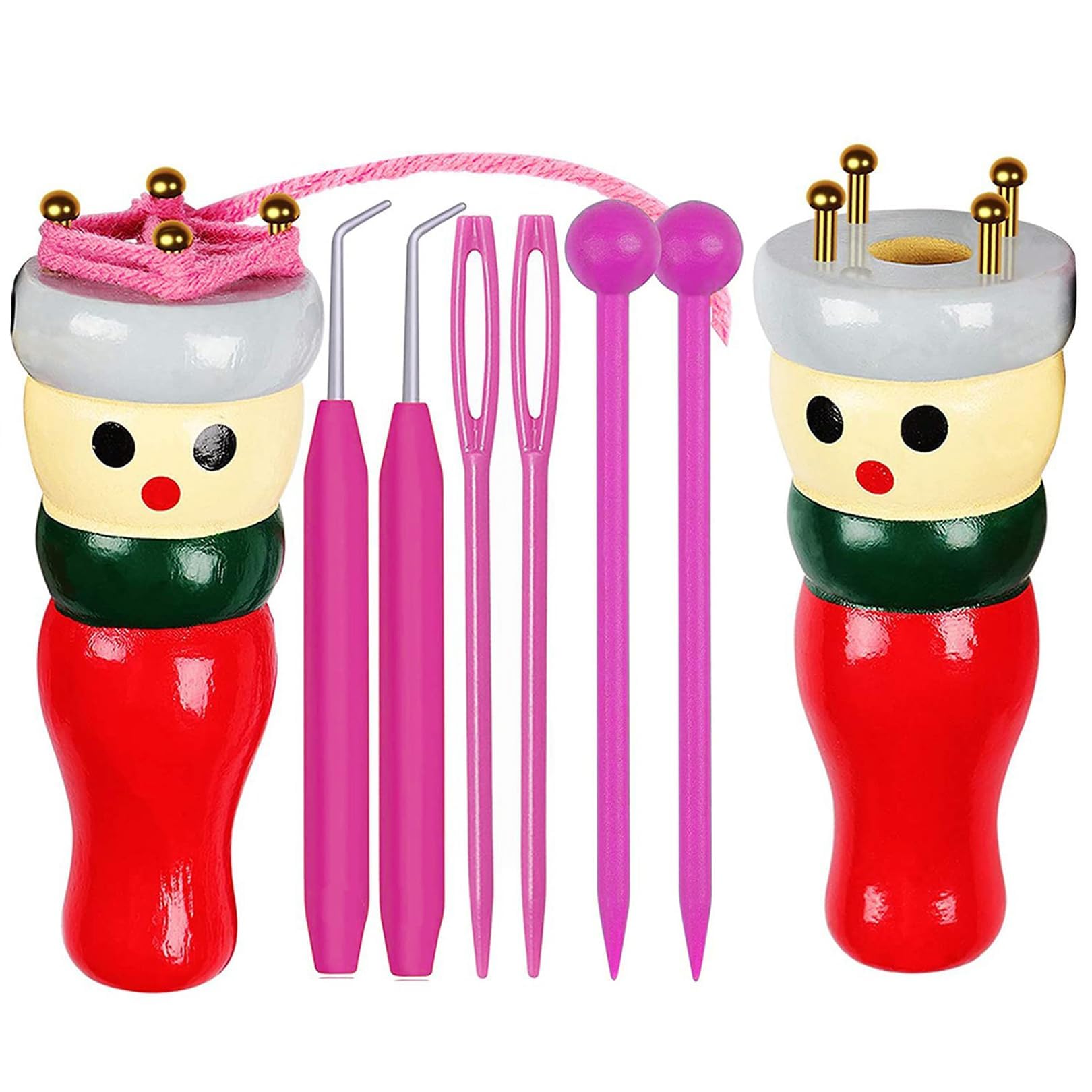 LIAMGUS 2 Pack French Knitting Dolly Set, French Knitting Doll Knitting Dolly Set, Beginners Knitting Kit for Beginners to Learn to Make Favorite Items Like Cushions Scarves Headbands Hats Socks