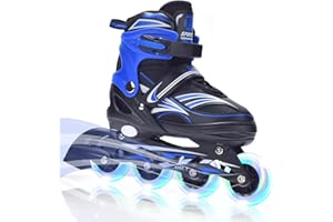 ERNAN Inline Skates,Adjustable Light up Kids Inline Skates, Roller Skates for Boys and Girls,Roller Skates for Kids Youth, Be