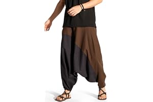 The Veshti Company Travel Hippie Parachute Pants for Men, Baggy Flowy Pants Lounge Yoga Harem Boho Music Festival Dance Pant