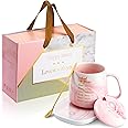 Nitial Christian Gifts God Says You are Coffee Warmer with Mug Set for Women Pink Marble Mug Warming Plate Birthday Gift Valentine‘s Day Gifts for Coworker Volunteer Teacher