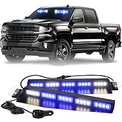 XRIDONSEN Blue White Emergency Visor Lights Warning