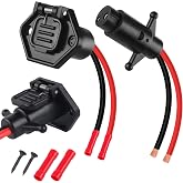 Trolling Motor Plug Socket 12-24V 8AWG Waterproof for Minn Kota Boat | Heavy-Duty 8AWG 2-Wire Set, IP67 Waterproof, Compatible with Minn Kota Boats &amp; kayaks, easy Install, Corrosion-Resistant.