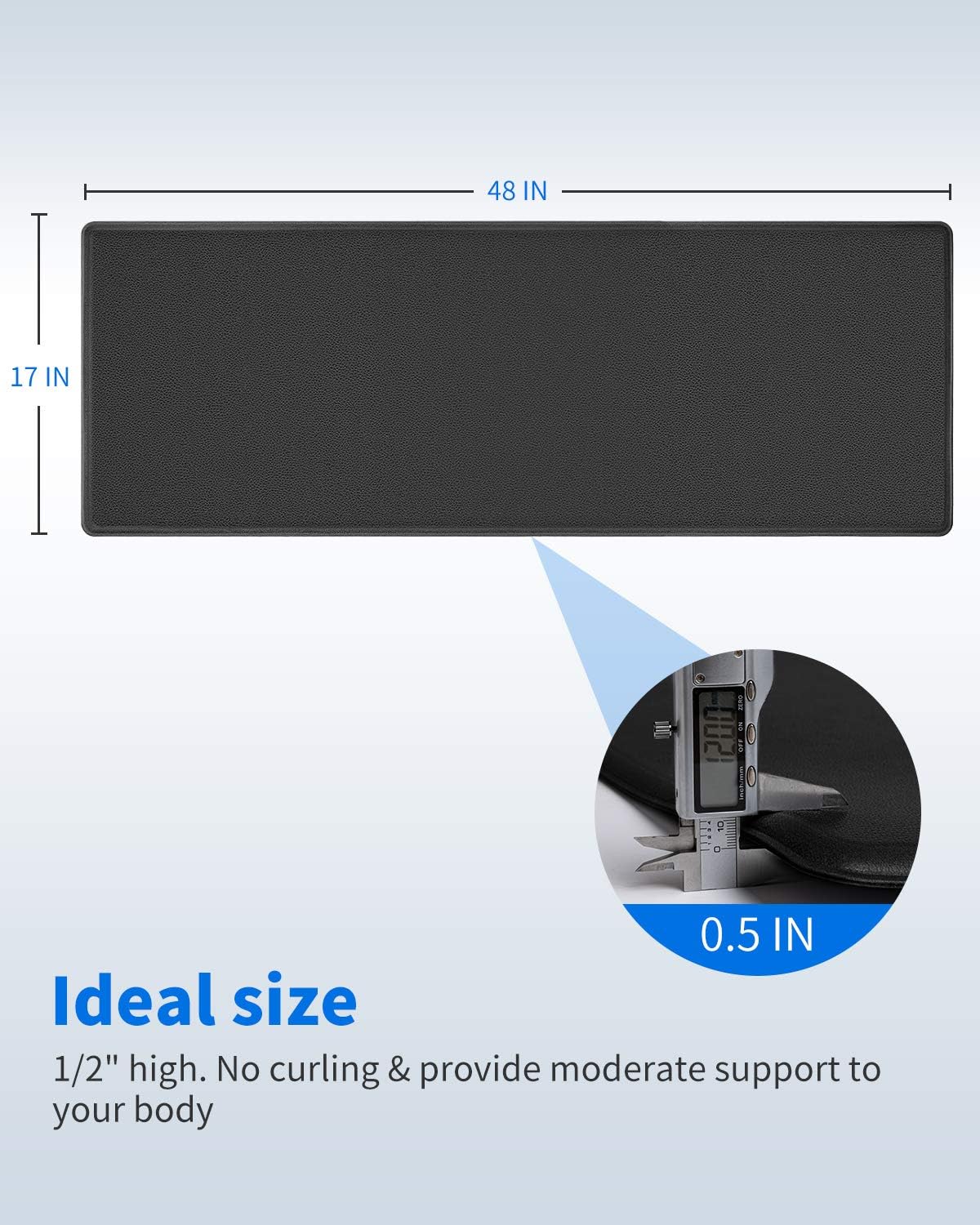 Kitchen Mats for Floor Anti Fatigue, 100% PVC Kitchen Rug 1/2 inch Thick, Non-slip Extra Support Standing Pad: Kitchen & Dining