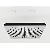 2 Pack &mdash; Ceiling Acoustic Sound-Absorbing Cloud Panel with Suspension Kit | 50x50x5 cm | Hybrid Diffusion &amp; Echo Control | Studio Ceiling Treatment | Color: [White glossy plastic | WAVE]
