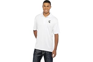 Vantage Apparel Men's Collegiate Premium Moisture Wicking White Icon Polo