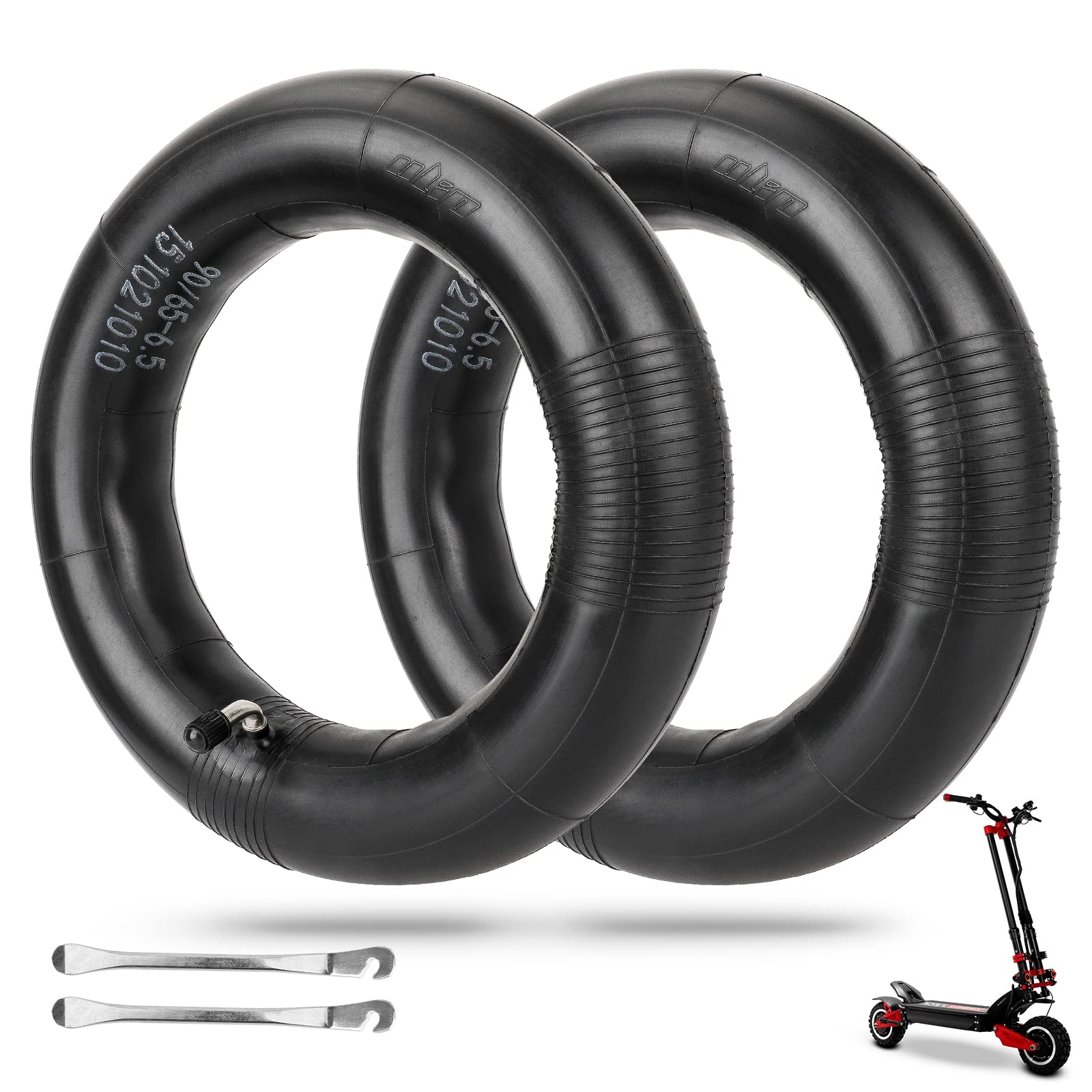 ulip Pack of 2 E-Scooter Inner Tubes 90/65-6.5 (11 Inches) Angled Valve 90/90 Compatible with 90/65-6.5 Off-Road Pneumatic Tyres, 110/50-6.5, for Dualtron Thunder Speedual Plus Zero 11X Electric