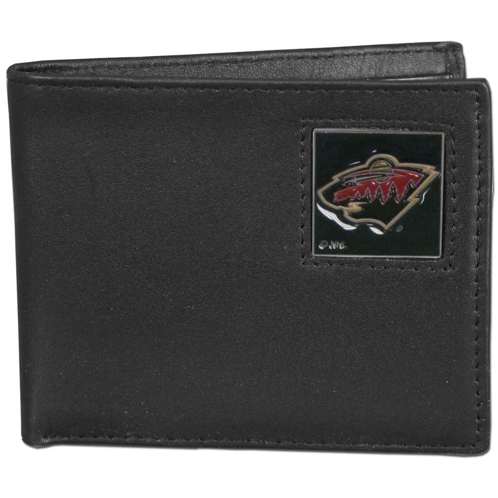 Siskiyou Sports NHL Mens Minnesota Wild Leather Bi-fold Wallet One Size Black