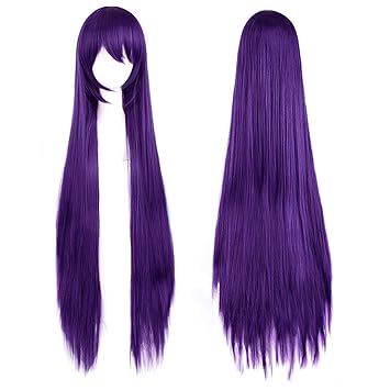 Amazon Com 38 Long Straight Cosplay Wigs Bangs Costume Cartoon