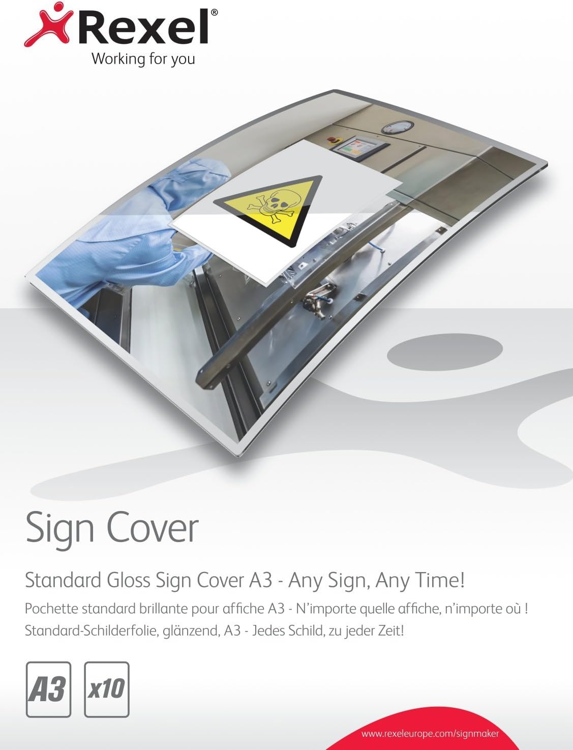 Rexel A3 Standard Gloss Sign Cover - Pack of 10