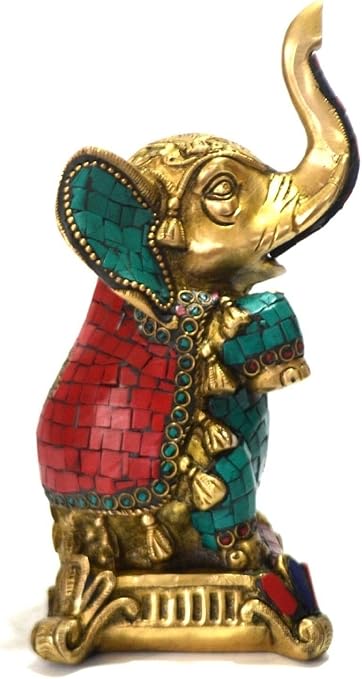 Amazon pnocraft 野生動物 象 立つ彫刻 赤ちゃん 象 トランクアップ 像 ホームデコレーション インテリア オンライン通販