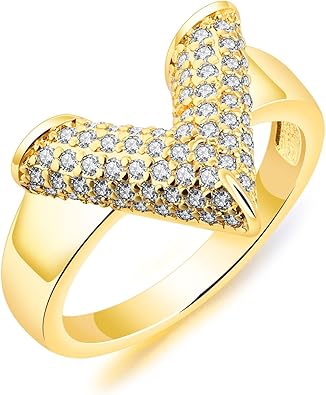 Daesar Vergoldet Ring Frauen Zirkonia V Trauring Partner Gold Ringe Amazon De Schmuck