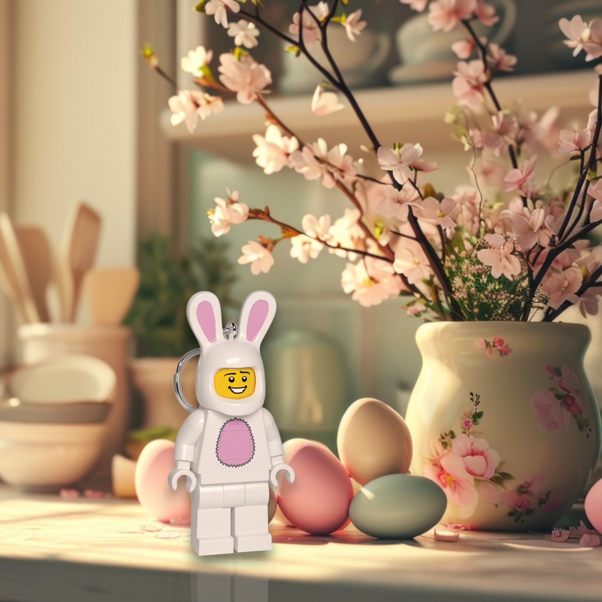 LEGO Minifigures - Large 3 Inch Tall Figure Keychain Light - Bunny Suit Guy (KE73H), Easter basket stuffer
