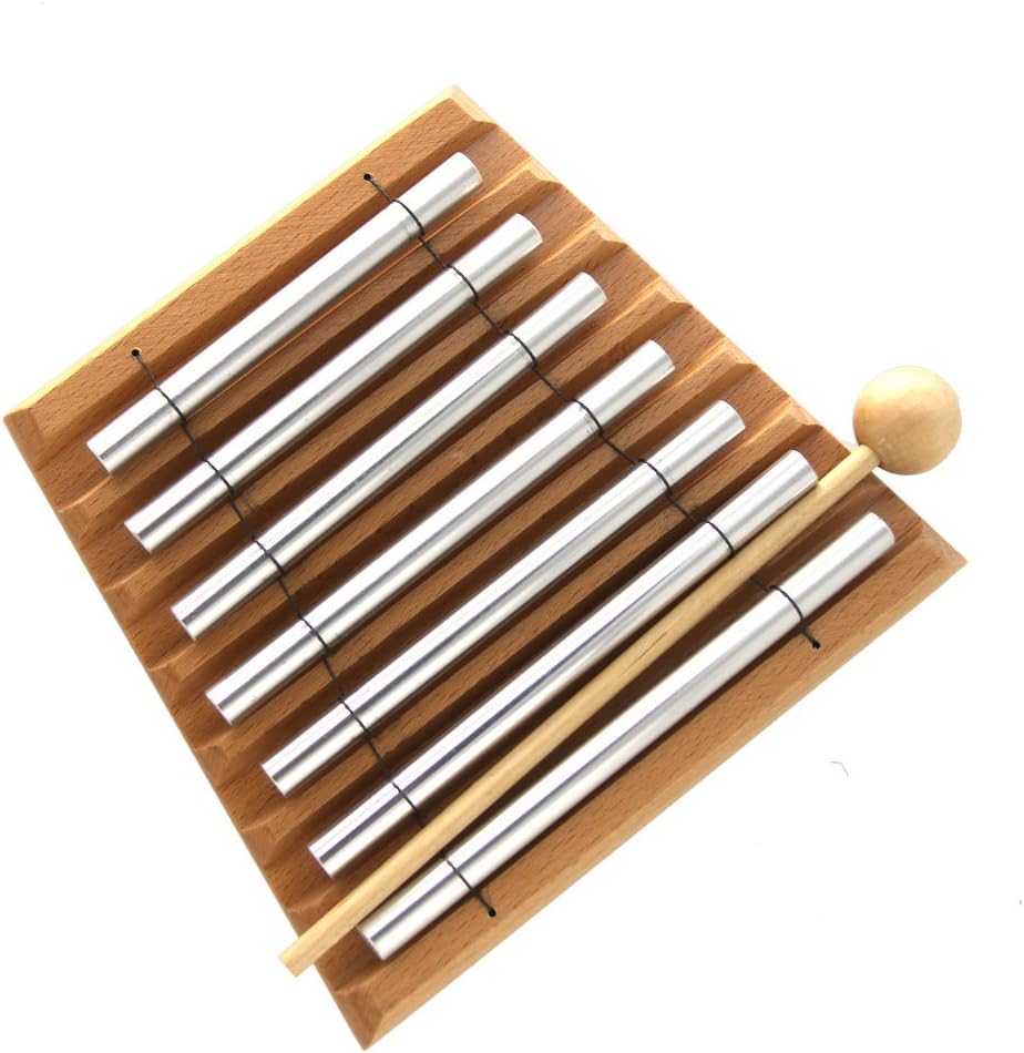 Meditation Chime,Percussion Instrument with Mallet for Prayer, Yoga, Eastern Energies, Musical Chime Toys for Meditation Yoga Perfect Gift Children, Teachers' Classroom Reminder Bell (Seven tones)