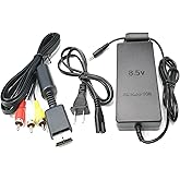 Power Supply and AV Cable for PS2,AC Adapter Charger Cable Cord and AV Cable Compatible with PS2 Slim A/C 70000 Console