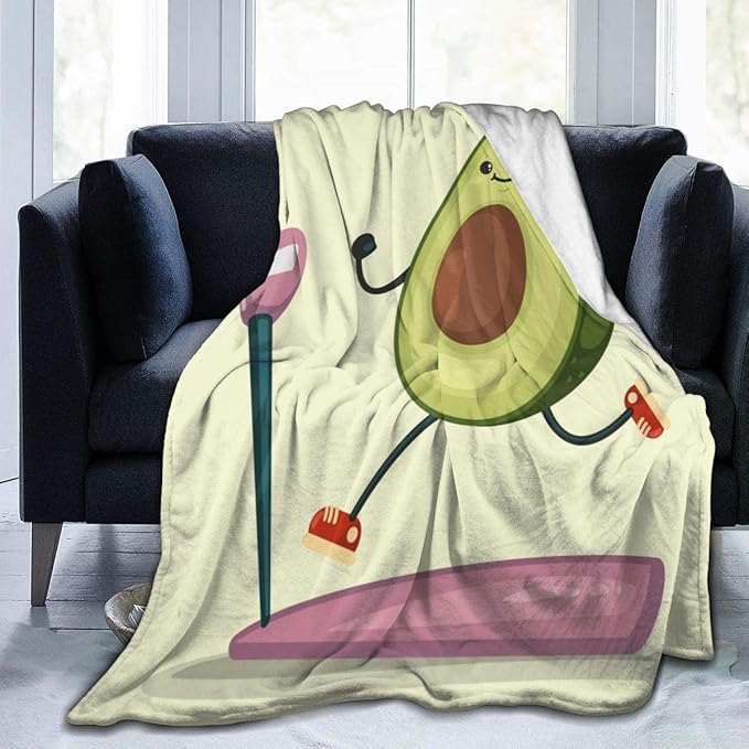 Yoobure Manta de franela linda para hacer ejercicios de aguacate