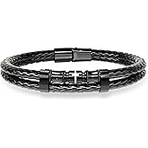 ketryep Cross Bracelet for Men Multi-Layer Braided Bible Verse Mens Leather Bracelet Christmas Birthday Religious Gifts for Men Father Boyfriend Husband