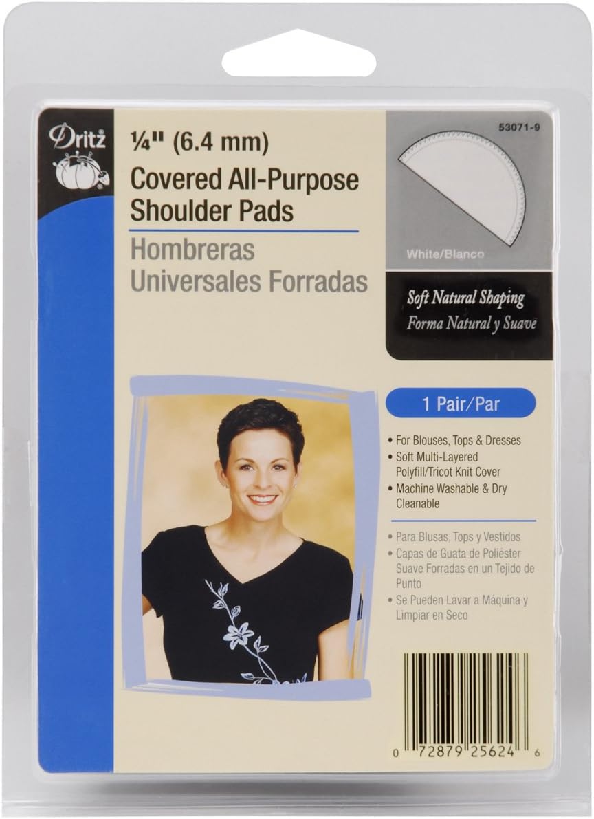Dritz 1/4 inch Covered All Purpose Shoulder Pads White 2 Pack (3-Pack)