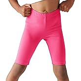Haloumoning Girls Bike Shorts Kids Athletic Volleyball Shorts Comfy Under Dress Dance Short Leggings 5-14 Years