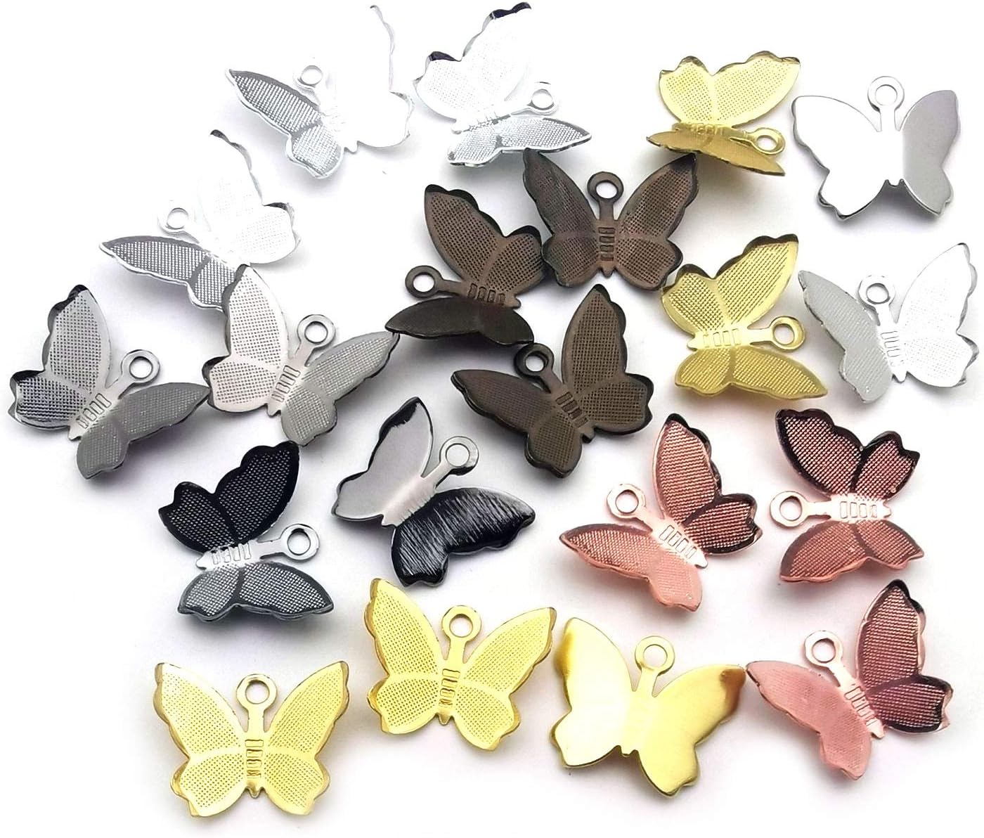 Youdiyla 105pcs Tiny Butterfly Charms 