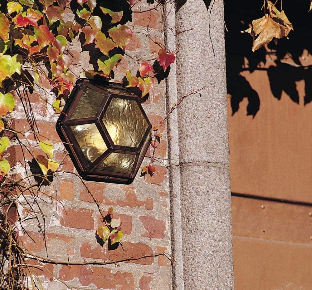 Konstsmide 533-900 Castor Outdoor Wall Light and Celing Light / 1 x 60 W Max Wall Lamp / Amber Acrylic Panel / Solid Copper / IP23 / Copper - Image 3