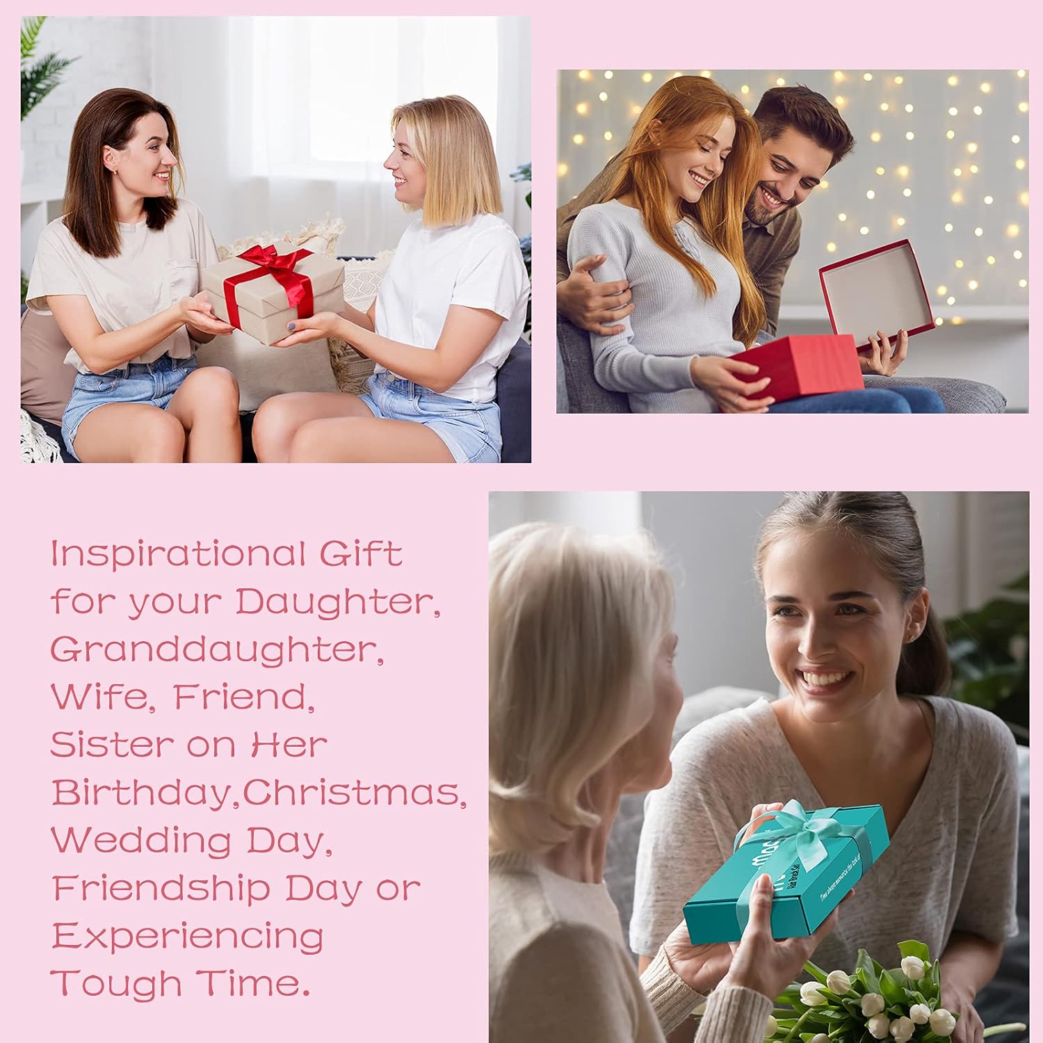 Daughter Gifts from Mom Dad - Beautiful Girl You Can Do Hard Things - Birthday Gifts for Sister Coworker Friend Girlfriend Unique Hair Brush Gift Set for Graduation Christmas Valentines Day Galentines Day Going Away Gifts by TressMess : Beauty