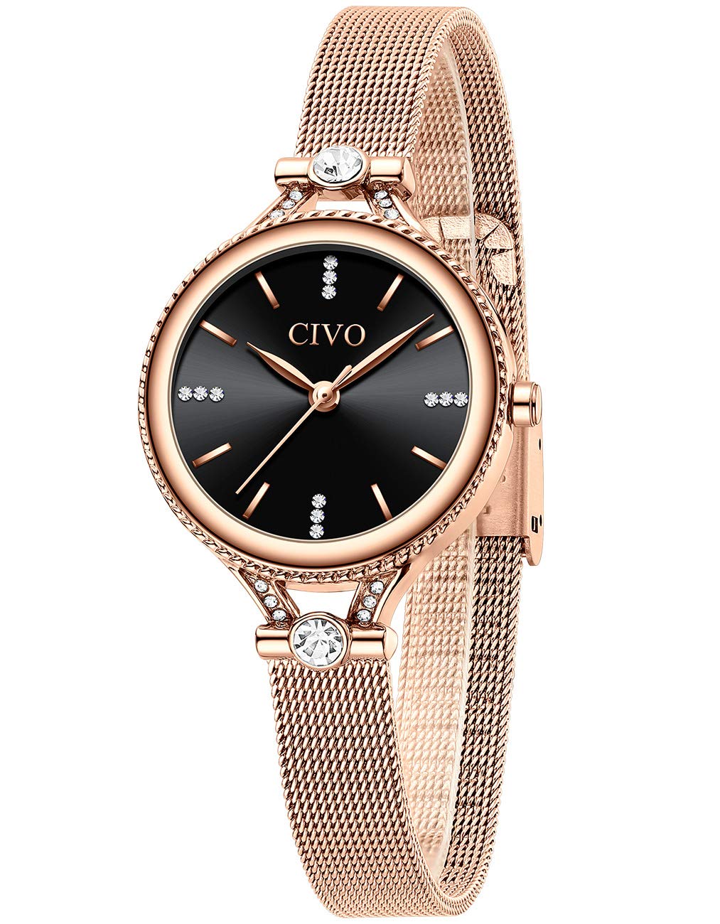 CIVO Women Watches Minimalist Rose Gold Stainless Steel Waterproof Elegant Classic Dress Casual Analogue