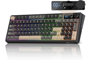 RK ROYAL KLUDGE RKM100 Wireless Gaming Keyboard, Cream Switch, Coffee Black
