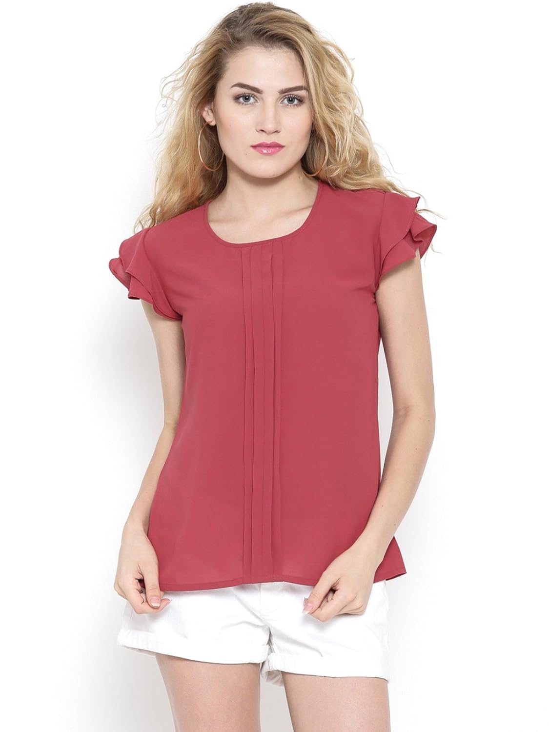 rare pink pleated top (ep1334a)
