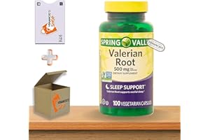 VENANCIO'S SHOP Valerian Root 500 mg • Relaxation & Evening Calm • Sleep Support • Vegan Capsules • 100 Count by Spring Valley + Venanci’os Sticker (Pack of 1)