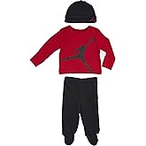 Jordan Baby Long Sleeve Shirt, Footed Pants &amp; Beanie Hat 3 Piece Set