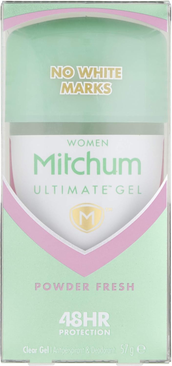 Mitchum Ultimate Women 48HR Protection Clear Gel Deodorant & Anti-Perspirant, No White Marks, Powder Fresh, 57 g