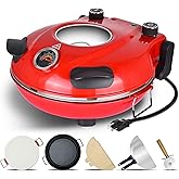 Upgrade Davivy 12" Indoor Pizza Oven with Timer & Pizza Stone & Grill Pan, Pizza Maker Machine for Home Heats up to 800˚F, Co