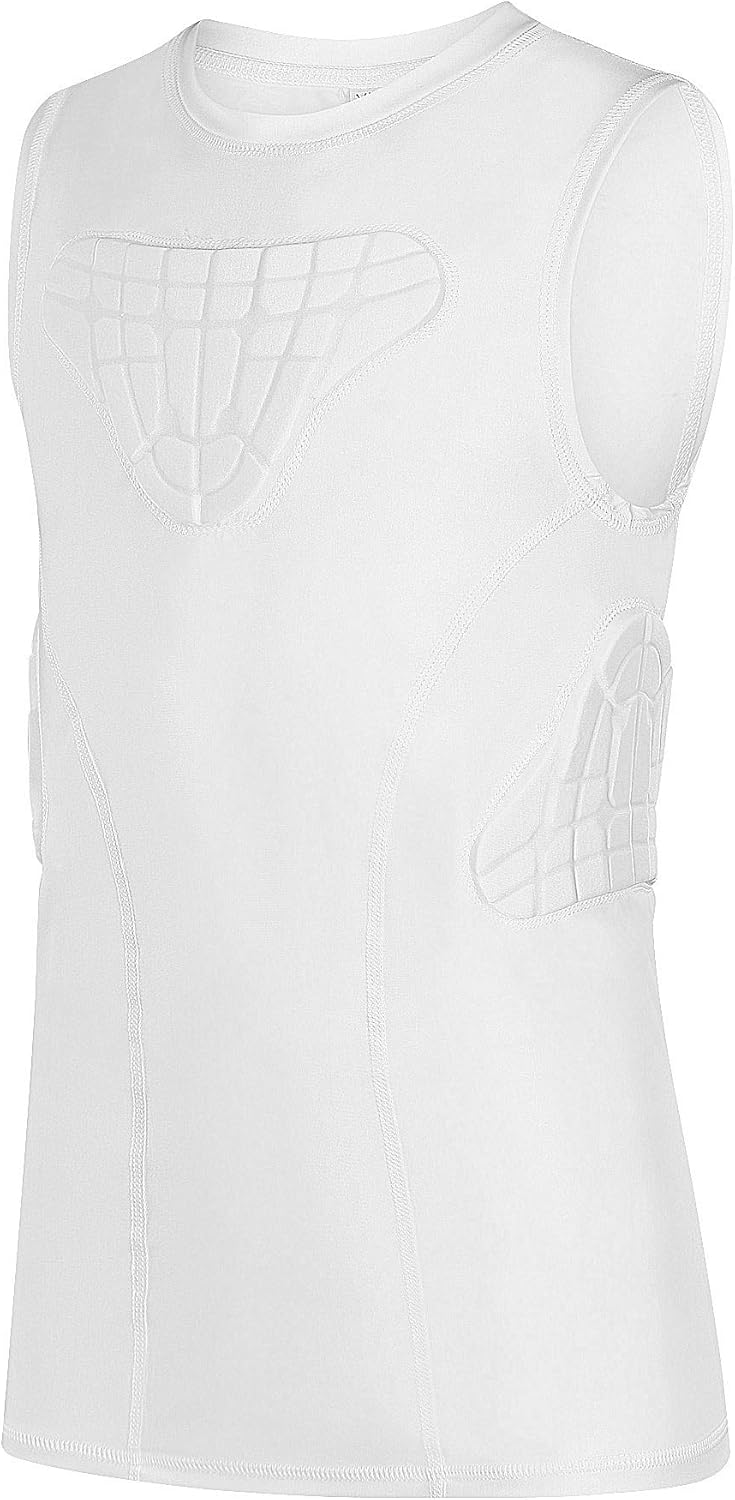 TUOYR Youth Padded Compression Shirt Vest Rib Chest Protector Football Baseball: Clothing