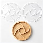 ORIGACH 2 Pcs Round Spiral 4 Pocket Acrylic Router Template, 11.75 inch | for Valet Tray, Woodworking, Dishes, Acrylic Inlay Template