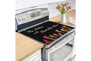 JREWE LIOUS Stove Top Covers for Electric Stove Protector -28" x 20.5" Ceramic/Glass Stovetop Cover, Stove Guard Stove Top Protector, Oven/Washer/Flat/Camper/RV Stove Top Cover, Heat Resistant Natural Rubber Mat