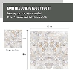KASARO Peel and Stick Mosaic Shell Backsplash Tile