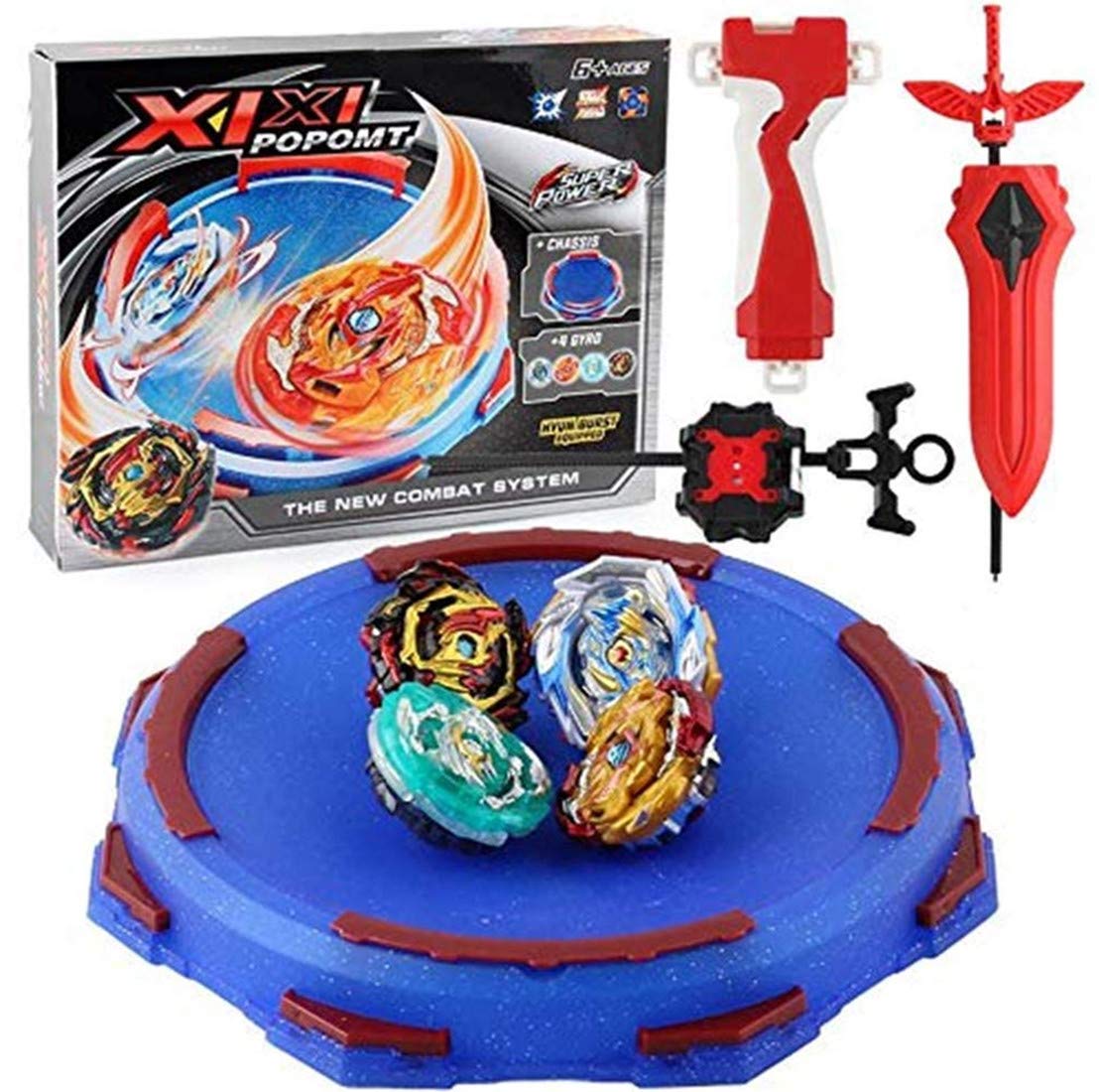 Burst Turbo Gyros Battling Tops Evolution Metal Fusion Game Battle Toys Starter Set with Burst Stadi