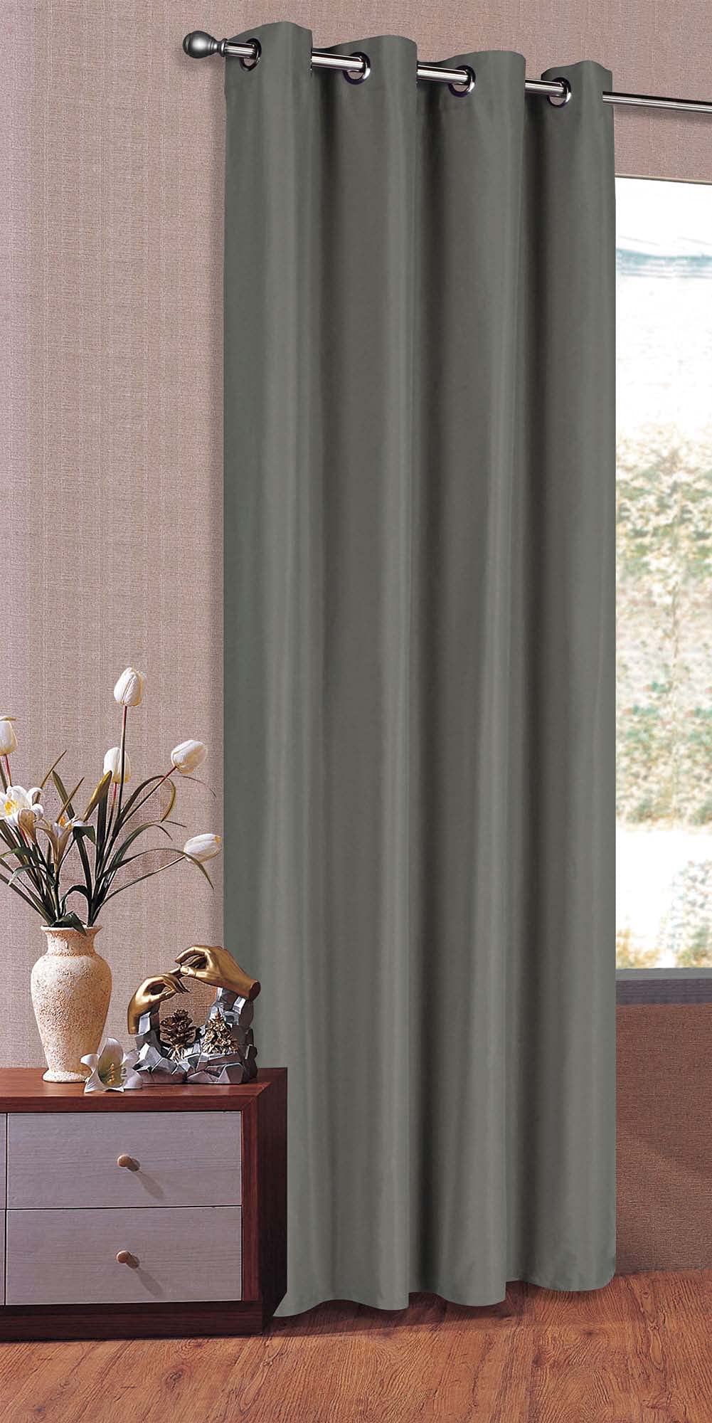 Gardinenbox Curtain Scarf Loops Opaque Microsatin Translucent Ruffle Tape Plain Matte Dark Grey H x W 245 x 140 cm