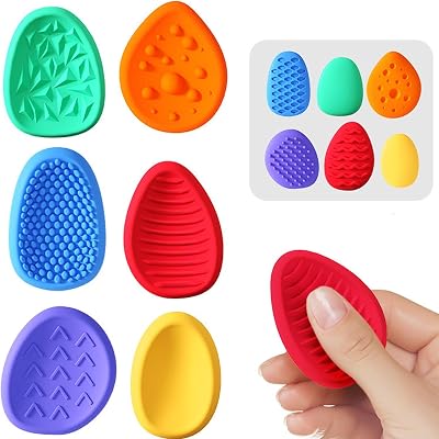 Yizemay 6pcs Fidget Sensory Stone Textured Worry Stone Kids Adults Anxiety