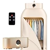 Portable Clothes Dryer for Upto 12 Clothes with Remote Control Compact Form | Compact Dryer for Clothes Apartment, RV, Travel Built-in LED UV, Adjustable 8-Hour Timer with Fast-Drying Stress-Free Setup