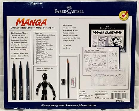 Amazon Com Faber Castell Complete Manga Drawing Kit Each Artists Drawing Sets Office Products