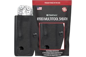 Clip & Carry Kydex Sheath Belt Clip Holster Holder Cover for LEATHERMAN SKELETOOL - Made in USA (Black)