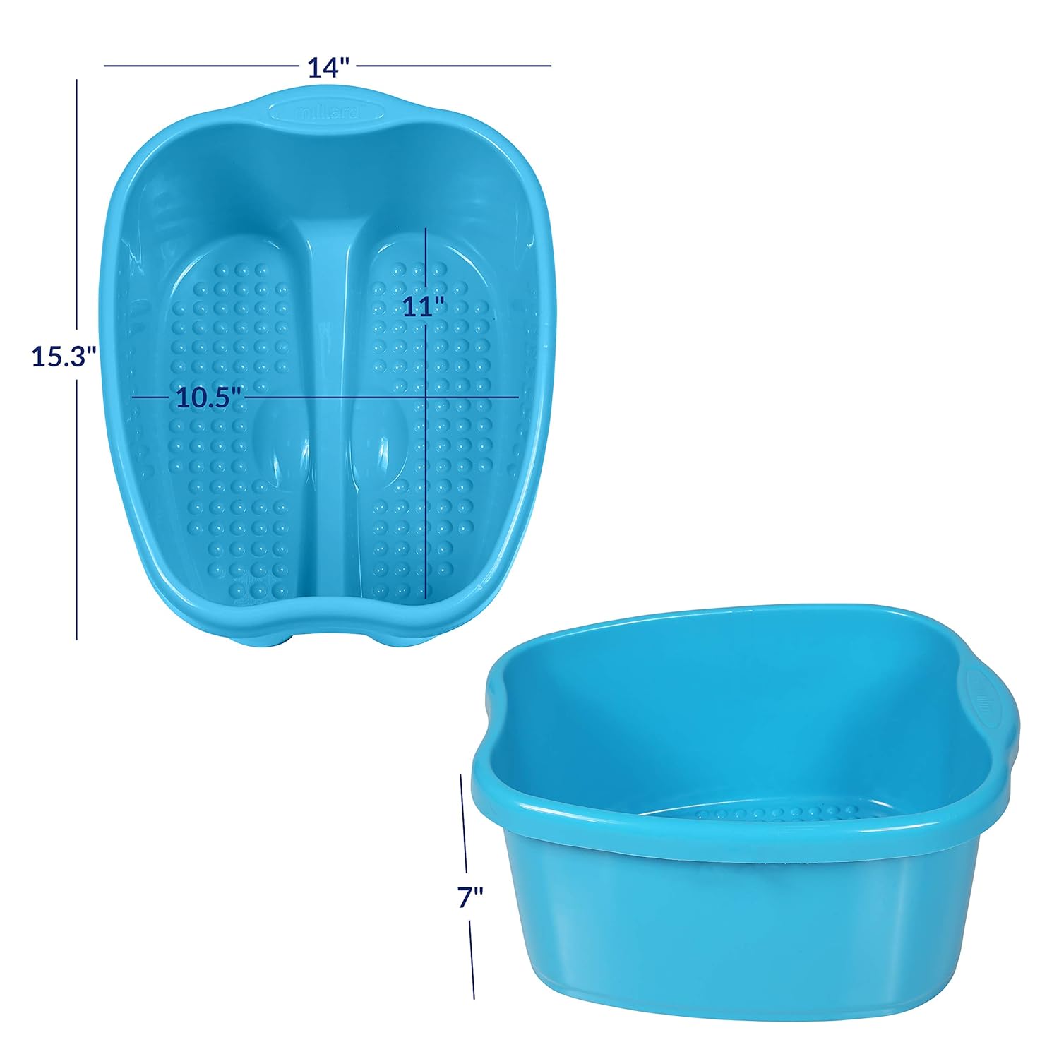 Milliard Extra Large Foot Soak Bath Tub Spa Basin Big Footbath Bucket & Soaker Bowl (FITS UP TO A MEN'S SIZE 12): Beauty