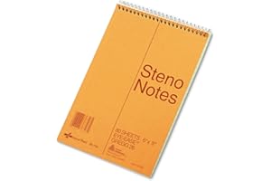 NATIONAL BRAND National Standard Spiral Steno Pad, Gregg Rule, Brown Cover, 80 Eye-Ease Green 6 X 9 Sheets