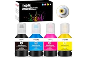 4x140ml T49M Autofill Sublimation Ink for Epson SureColor F170 F570 Dye-Sublimation Printer (T49M1 T49M2 T49M3 T49M4 4 Pack)